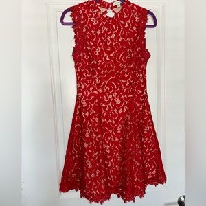Francesca’s Serafina Red Lace Dress